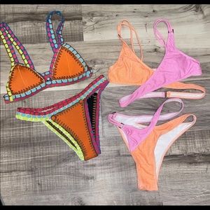 Colorful set of 2 bikinis